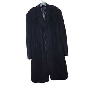 Brooks Brothers Men Wool Cashmere Top Coat Business Formal Navy Overcoat 48T